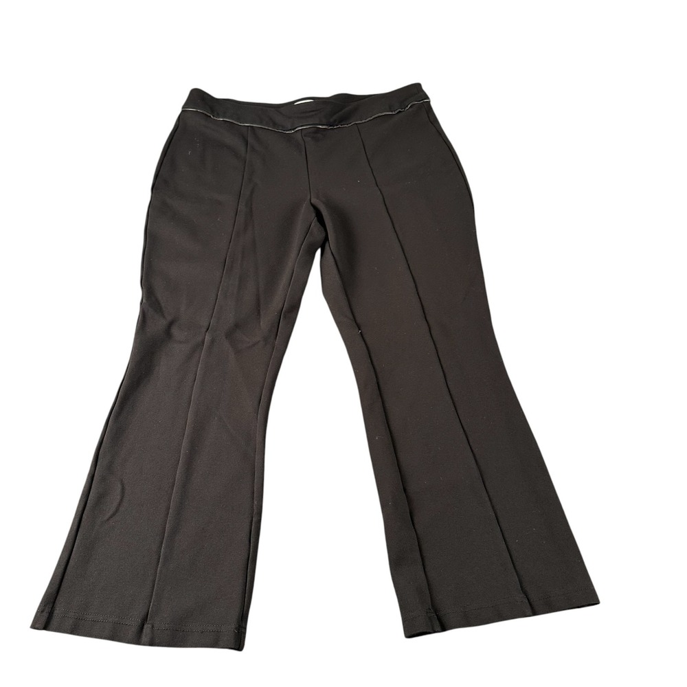Nanette Lepore Black Flare Pants Womens Size M Pintuck Career Dress Trousers 257